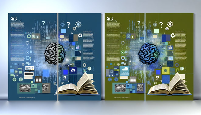 "Cover design for 'GRIT' showcasing integration of text and visuals in advanced multimodal AI research."