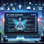 alt_text: "A dynamic cover image showcasing AI code assistants, featuring code suggestions and tech motifs."