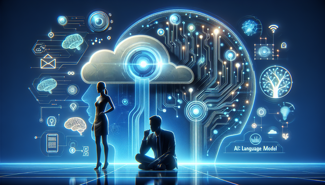 alt_text: A sleek cover image illustrating the future of LLMs in cloud computing, showcasing AI and data flow.