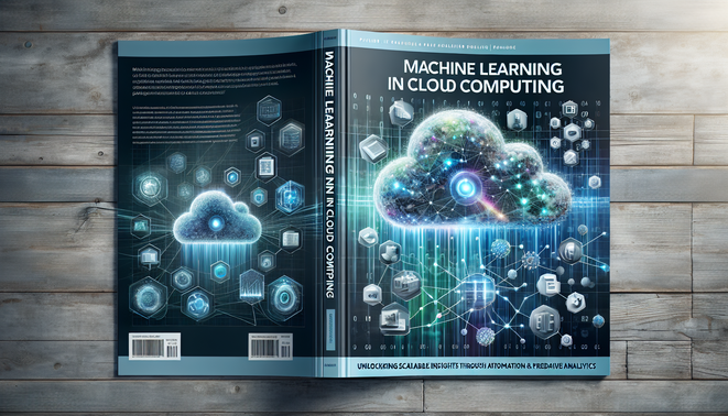 alt_text: "Cover image of 'Machine Learning in Cloud Computing' featuring clouds, data streams, and algorithms."