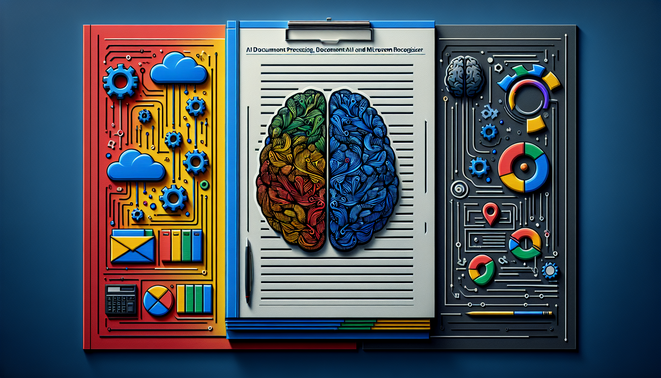 alt_text: Cover for an analytical report on Google Document AI vs. Microsoft Form Recognizer, featuring AI and document elements.