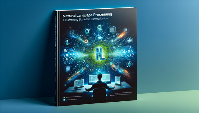 alt_text: A sleek cover for "Natural Language Processing: Transforming Business Communication," showcasing NLP's impact.