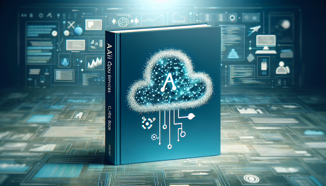 alt_text: A book cover featuring AI and cloud computing elements, highlighting data flow and integration.