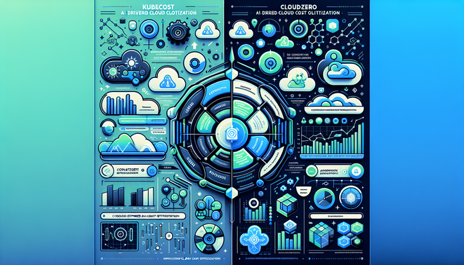 alt_text: A split cover image showcasing Kubecost and CloudZero, highlighting cloud cost optimization tools.