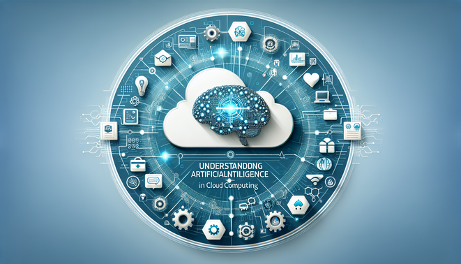 alt_text: A modern cover image showcasing AI in cloud computing, featuring a circuit brain and industry icons.