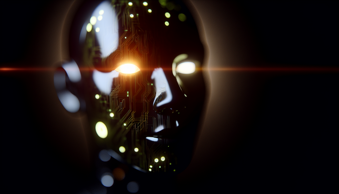 alt_text: A split image showing AI's benefits and challenges, highlighting innovation alongside caution.
