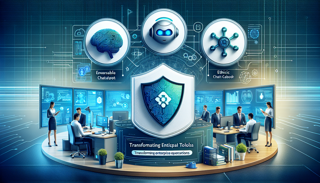 alt_text: Cover image for "Conversational AI Tools" featuring icons for ChatGPT, Claude, and Bard in a modern office.