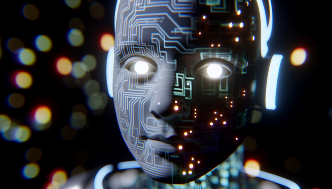 alt_text: Futuristic cover design showcasing AI voice agents enhancing customer service in finance and healthcare.