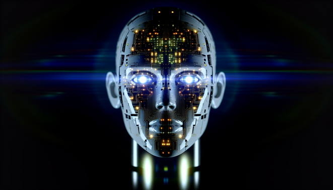 alt_text: Futuristic digital landscape symbolizing AI innovation, highlighting 'Reasoning' & 'Open Source'.
