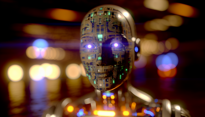 alt_text: Transformative AI in hotel marketing; modern hotel backdrop with digital elements and growth symbols.