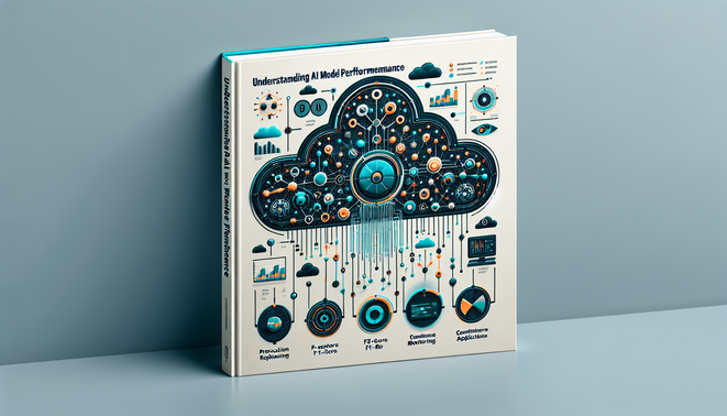 alt_text: A modern cover image for an AI guide, featuring neural networks, performance metrics, and cloud icons.