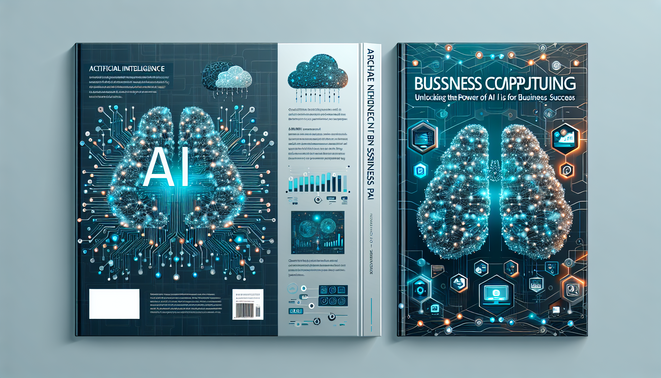 alt_text: A sleek cover design for a guide on AI in business and cloud computing, combining modern visuals.