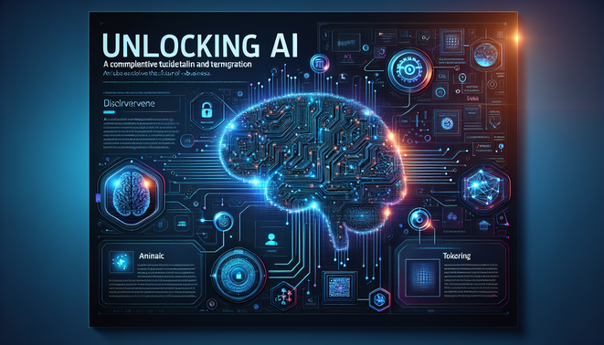 alt_text: Cover image for "Unlocking AI" guide, showcasing AI's impact on business with modern graphics.