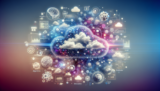 alt_text: A modern book cover showcasing the synergy of AI and cloud computing with abstract visuals and bold text.