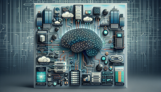 alt_text: Cover image for a guide on scalable LLM infrastructure, showcasing neural networks and AI systems.