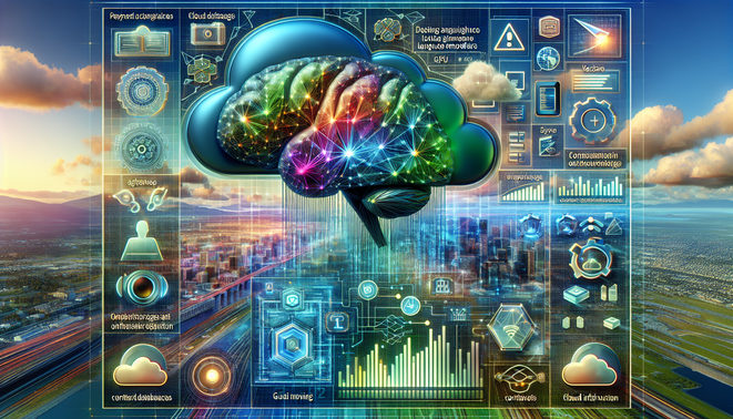 A vibrant cover design showcasing cloud computing, LLMs, and GPU acceleration for AI deployment guide.