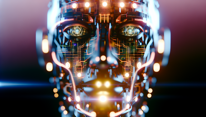 alt_text: A modern hotel lobby showcasing staff using AI for marketing efficiency and enhanced bookings.