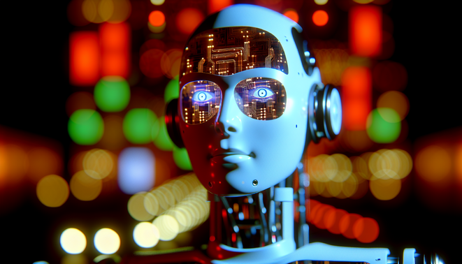 alt_text: Young employees use AI discreetly at work, wary of their manager, in a modern office setting.