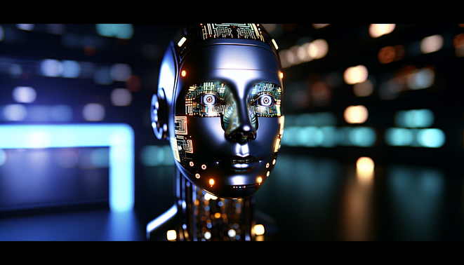 alt_text: A modern hotel scene with AI symbols, highlighting innovative marketing strategies for hotels.