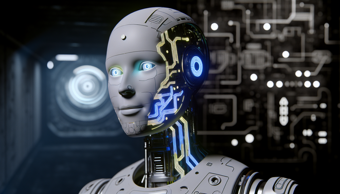 alt_text: A futuristic digital interface shows diverse users interacting with an AI, emphasizing safety in discussions.