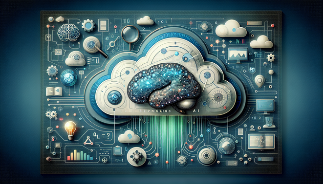 alt_text: Modern cover image showcasing AI and machine learning in cloud computing with dynamic graphics.