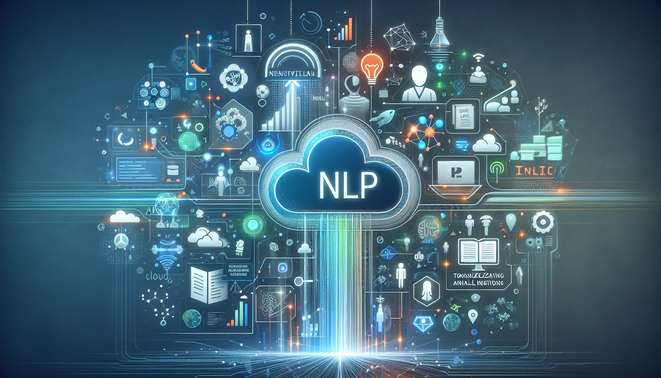 alt_text: Modern cover image showcases NLP in cloud computing with tech motifs and professional visuals.