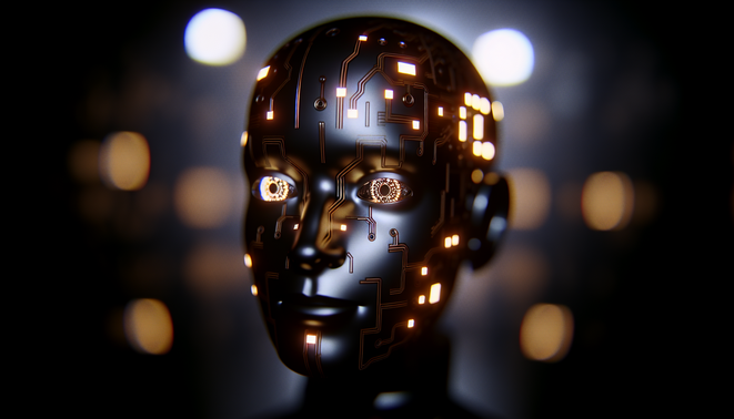 alt_text: Futuristic cover image showing a cyber conflict between shadowy attackers and defensive AI systems.