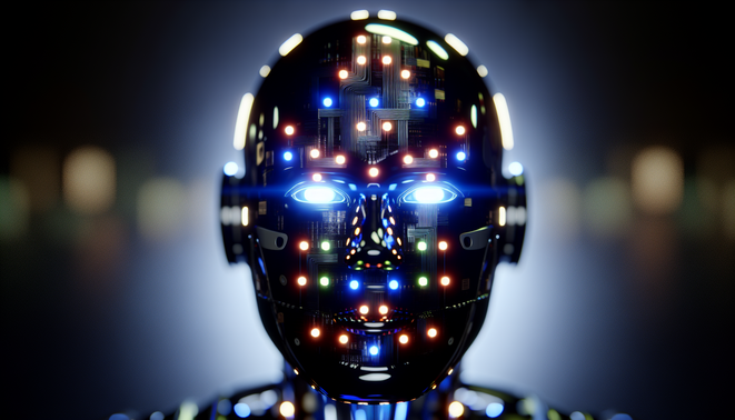 alt_text: "A sleek AI brain surrounded by protective elements, symbolizing safety and parental control."