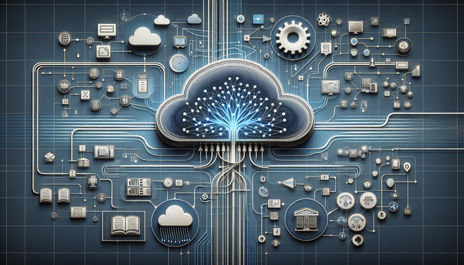 alt_text: Cover image for an article on AI in cloud computing, featuring neural networks and data pipelines.