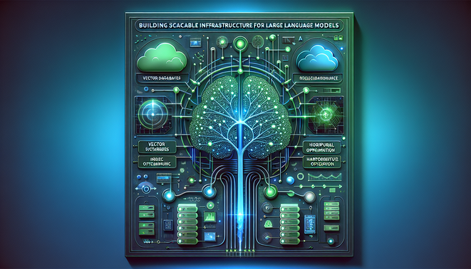 alt_text: Modern cover image showcasing scalable infrastructure for LLMs with neural networks and cloud tech.