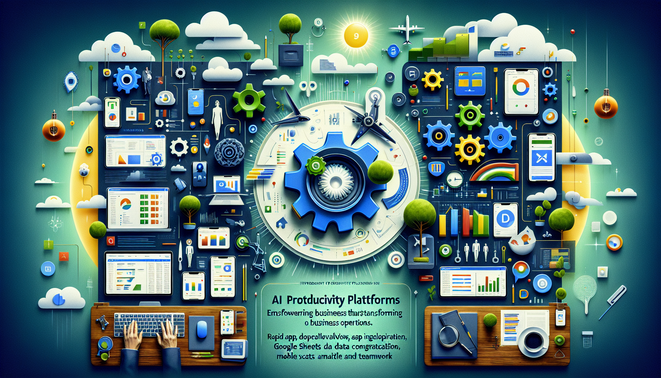 alt_text: A cover image showcasing Microsoft Power Platform AI and Google AppSheet AI transforming business efficiency.