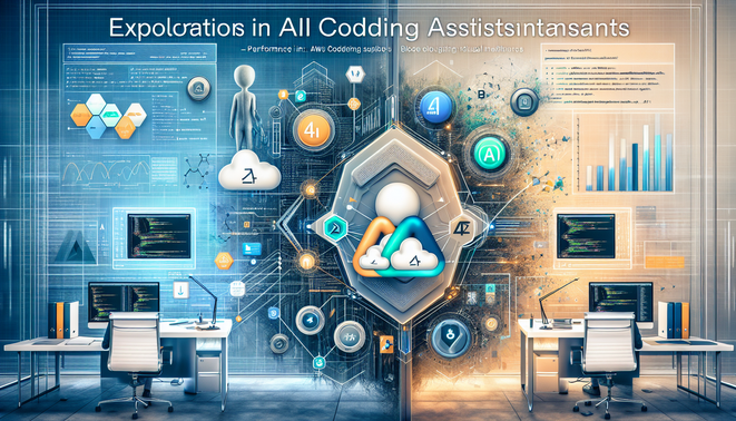 alt_text: Cover image comparing AI coding assistants Base44 and Amazon CodeWhisperer in a modern workspace.
