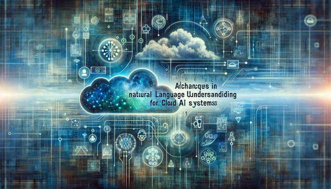 alt_text: Futuristic cover depicting NLU in cloud computing, highlighting AI, language, and technology elements.