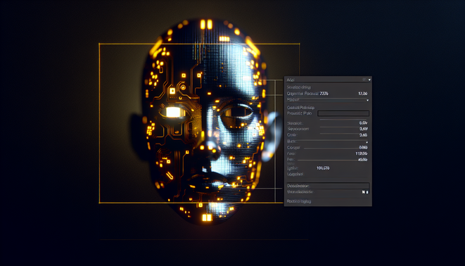 alt_text: Futuristic AI robot in digital workspace, showcasing innovation and autonomy with sleek graphics.