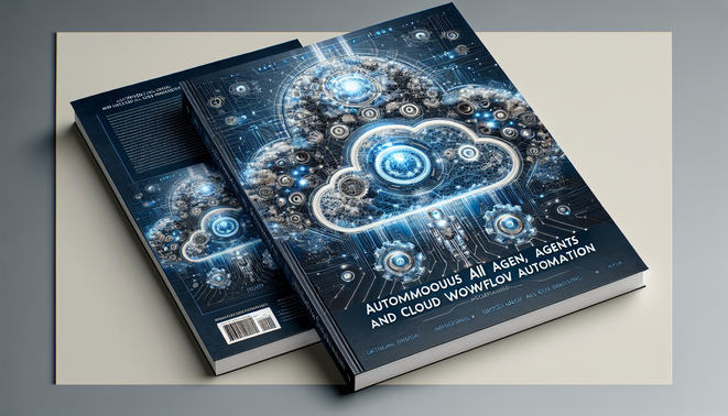 alt_text: Professional book cover showcasing autonomous AI agents in a cloud, symbolizing automation and efficiency.