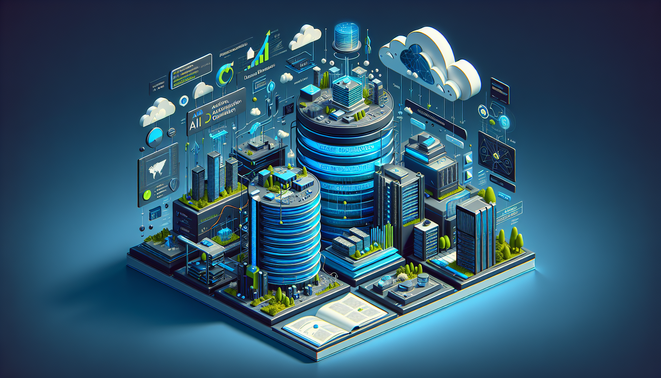 alt_text: A tech-inspired cover image showcasing vector databases, AI applications, and scalable architecture.