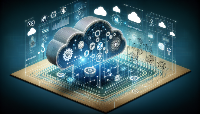 alt_text: A dynamic AI agent orchestrating cloud workflows, blending technology and innovation in a modern design.