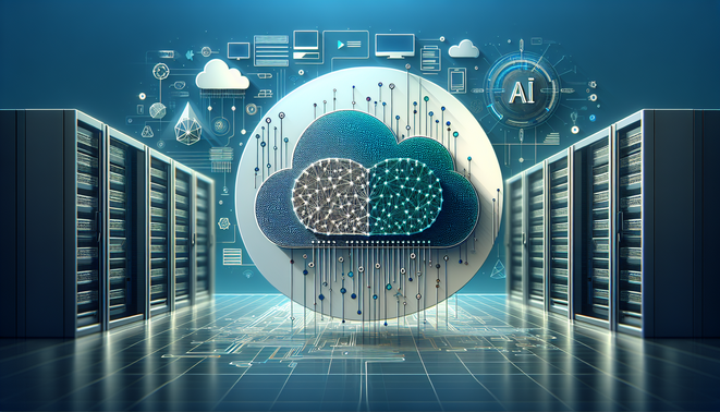 alt_text: Modern cover for "The Role of AI Coding Assistants in Cloud Computing," blending AI, code, and clouds.