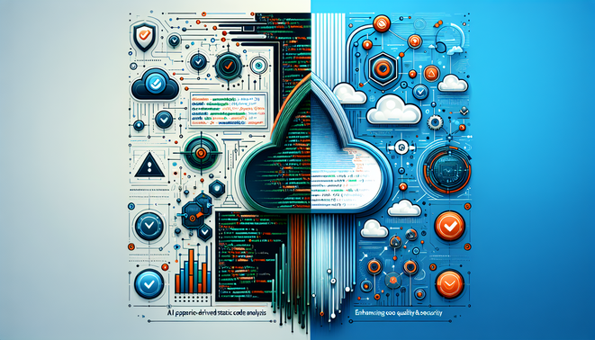 alt_text: Cover image illustrating AI-driven code analysis, comparing DeepSource and Snyk Code with dynamic visuals.