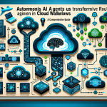 alt_text: A sleek book cover featuring AI, cloud icons, and architecture layers, showcasing autonomous agents in workflows.