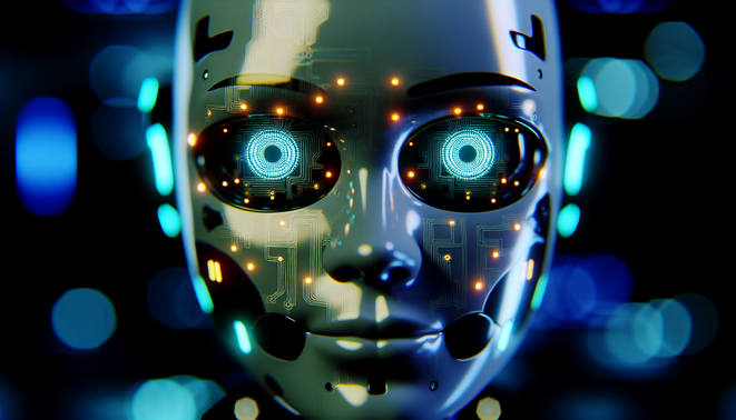 alt_text: Futuristic Roblox Studio scene showing diverse developers using AI to innovate and speed up game design.