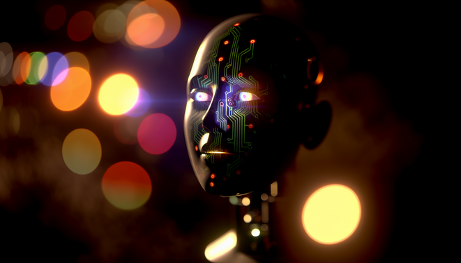 alt_text: A futuristic video editing workspace showcasing Adobe Firefly's AI tools with vibrant tech elements.