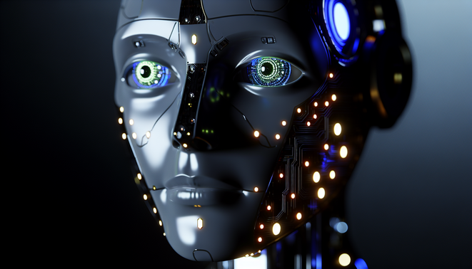 alt_text: Diverse professionals collaborate with AI tools, showcasing innovation and education in the workplace.