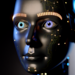 alt_text: Futuristic SDV amid a vibrant cityscape, showcasing AI and location data transformation in mobility.