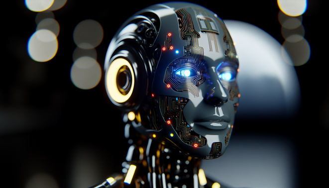 alt_text: A futuristic film set blending AI tech and creativity, featuring Amazon branding and diverse crew collaboration.