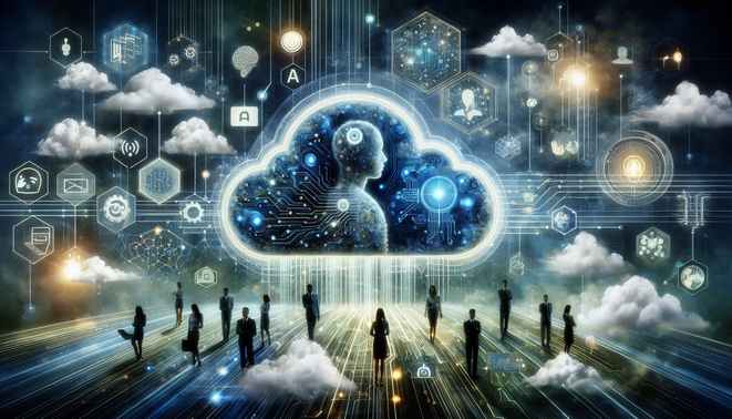alt_text: Cover image illustrating AI revolutionizing cloud and enterprise workflows with digital and human elements.